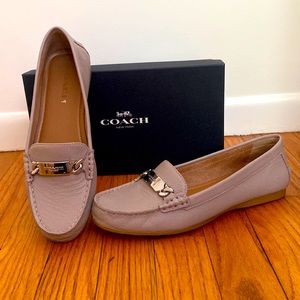 COACH “Olive” Pebble Grain Leather Loafers